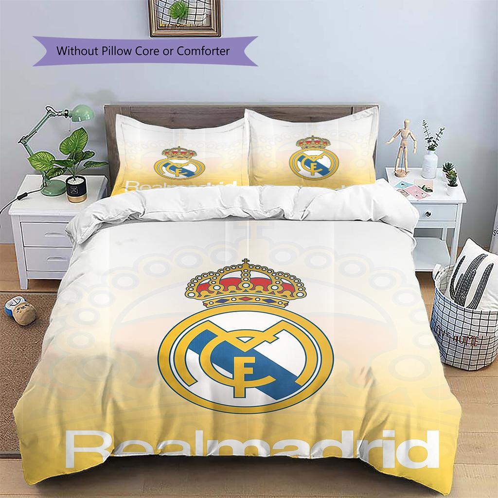 Madrid teamlogo Patroon Beddengoed Huisdecoratie Verjaardagscadeau (1 dekbedovertrek + 2 kussenslopen, zonder binnenkussen)