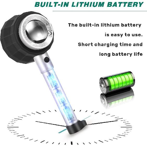 30X Handheld Magnifier with 6 Light, Jeweler Loupes Lighted Magnifying Glass-USB Rechargeable for Seniors Reading Coins Crafts Jewelry Hobbies