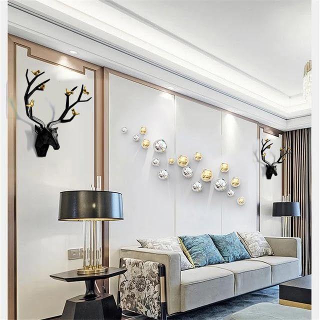 Hanging Home Decoration Perfect for Living Room/Hotel/Restaurant/Bedroom (Color : Black and Gold) (Neck Size : 21 INCH)