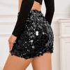 Miniskjørt Glitrende Paljetter Glitrende Skjørt Høy Midje Smal Passform Elastisk Kort Skjørt Kroppsnært Høy Elastisk Linning Skjørt