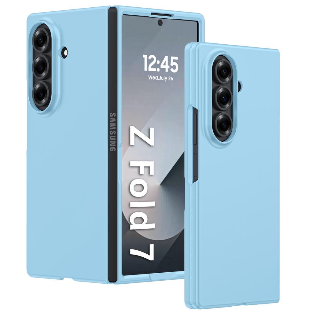 Ultra-Thin Luxury Protective Cover for Samsung ZFold7 Foldable Matte Skin Feel Oil Spray Leather Case with Shockproof Feature