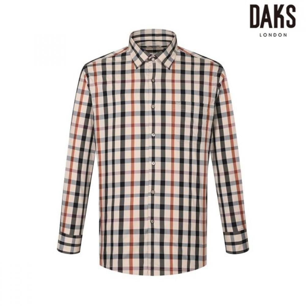 DakS Men S Cotton Blend Stretch Regular Fit houSe Check Shirt dmp1Shcl141i1 Ivory/95