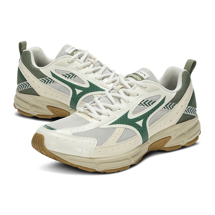 Mizuno Speed Comfortable Retro Fabric Synthetic Leather Durable Breathable Lightweight Low-Top Running Shoes Unisex sneaker Light-Green D1GH223022