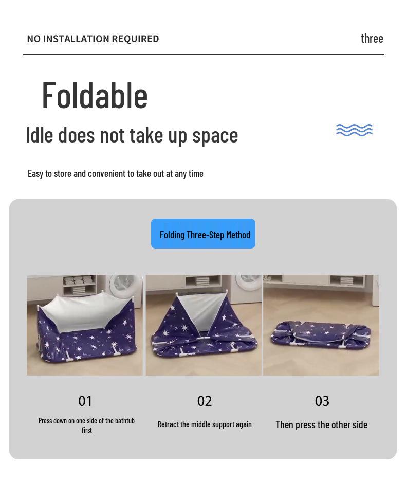 Portable Folding Bathtub for Adults & Children - Full Body Shower Bucket for Autumn/Winter Use