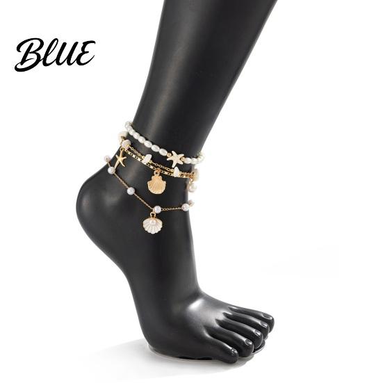 Water-friendly Anklet Beach for Women Starfish Shell Fish Tail Pendant