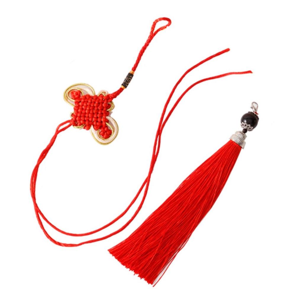 Handmade Chinese Knot Tassel Gourd Charm - DIY Car Hanging Ornament & Musical Instrument Accent