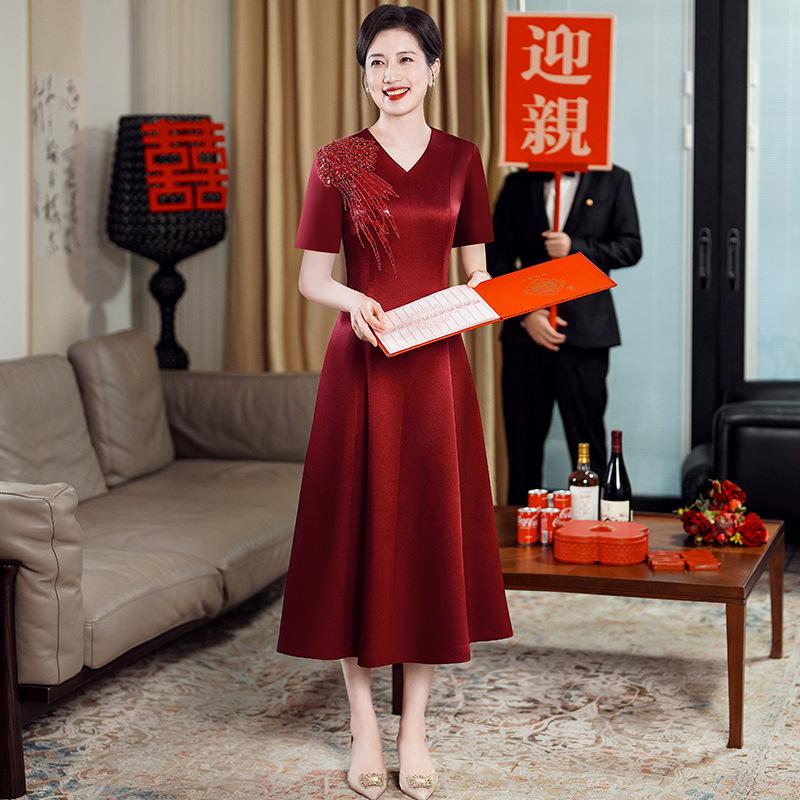 Spring wedding mother dress noble and improved cheongsam light mother-in-law wedding dress