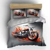 "Flaming Chopper Motorcycle Art" Bedding Duvet Cover Set Duvet Cover Pillowcases  (1*Duvet Cover 2*Pillowcases, Without Duvet Insert)