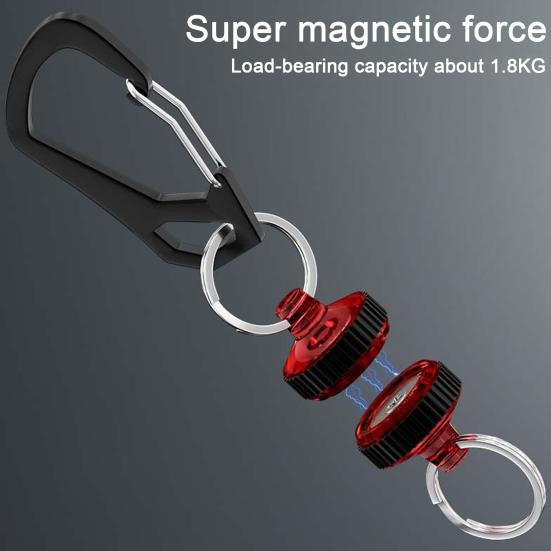 Magnetic Carabiner Quick Release Keychain Heavy Duty Portable Multifunction Outdoor Camping Climbing Backpacking Fishing Magnet Buckle Hook Clip