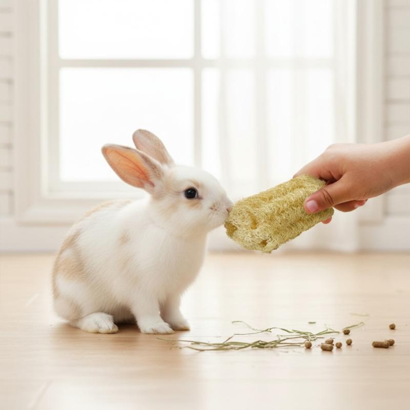 Natural Loofahs Rabbits Chew Toy for Mices Small Pet Promotes Dental Health Safe Durability Fun Play