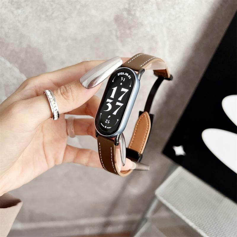 

Модний шкіряний ремінець для годинника для браслета Xiaomi Mi Band 9 Замінний браслет Miband 8 NFC Correa SmartAccessories ремінець на зап ясті xiaomi band 8/9 дубильна кора