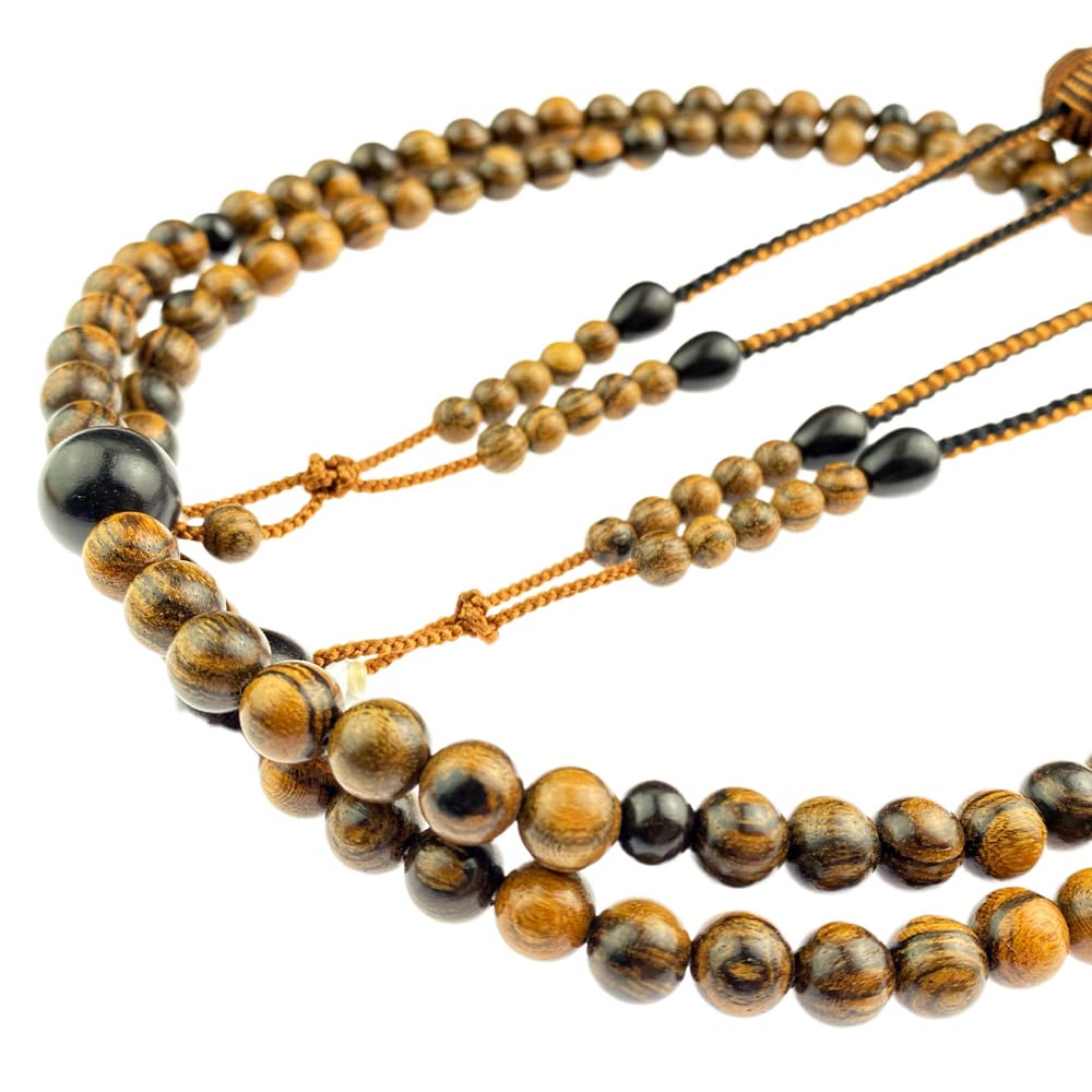 Myorenka Shingon Buddhist Formal Prayer Beads for 108 Natural Wooden Furiwake Shaku San Ebony Odamaki Includes Prayer Bead Amulet Prayer Wooden Prayer