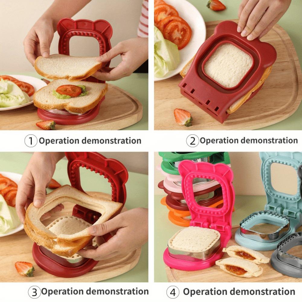 1pc, Square Sandwich Cutter And Sealer, Easy Pastry Cutter, For Lunch Box Decoration, Baking Tools, Kitchen Accessories
