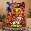 Custom Name Personalized Five Nights at Freddy's Print Blanket, Home Decor, Bedroom, Sofa, Camping, Couch, Gifts for Birthday Christmas