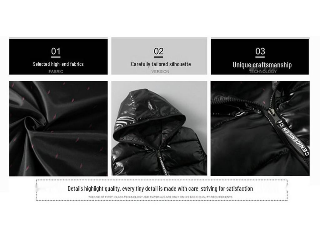 Męska Zimowa Kamizelka Bawełniana - Pogrubiona, z Nadrukowanym Logo