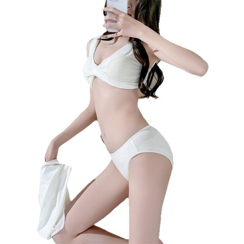 Sweet Girly Temperament Slim Three-piece Set Sexy Babes Small Breasts Internet Celebrity Bikini Bikini Split Swimsuit