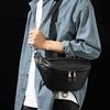 Japanese Korean Trendy Men's Chest Bag Leather Outdoor Sports Shoulder Crossbody Large Capacity Casual