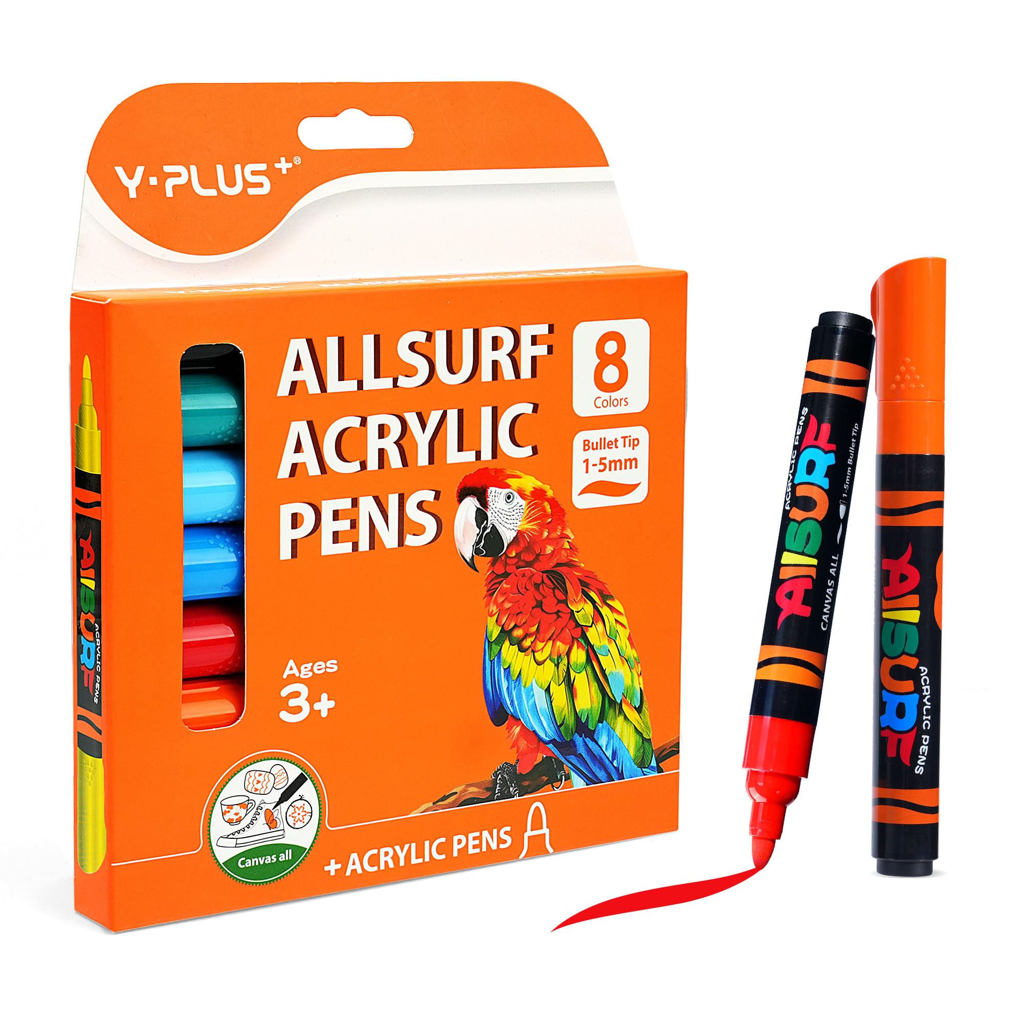 

YPLUS 3x Large Capacity Acrylic 8 Large Capacity Acrylic Marker Pen for DIY Art Crafts on Art Supplies Marker, Water-based Pen, Quick-drying,