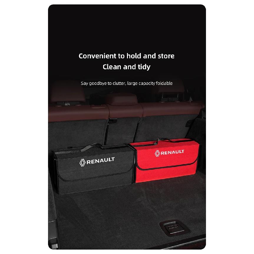 Car Boot Storage Box Storage Organizer Tool For Renault Clio Sandero Captur Megane R5 4 E-tech Scenic Austral Rafale Symbioz QM6
