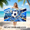 Soccer Theme Beach Towel Personalized Custom Name & Text Soft Quick Dry Beach Towel for Swimming Travel