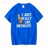 MeerkaT T-shirt Amante della Fauna Selvatica Animale Natura Selvaggia Zoologia manica lunga o corta vintage Lavato Alla Moda Casual abbigliamento designer