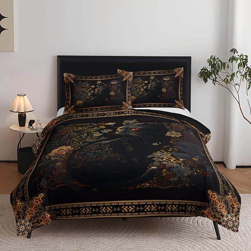 

Комплект пододеяльника с 3D принтом кошачьего мрамора и животного принта с милым дизайном кошки, дышащее постельное белье, включает 1 пододеяльник и 2 наволочки 135X200cm