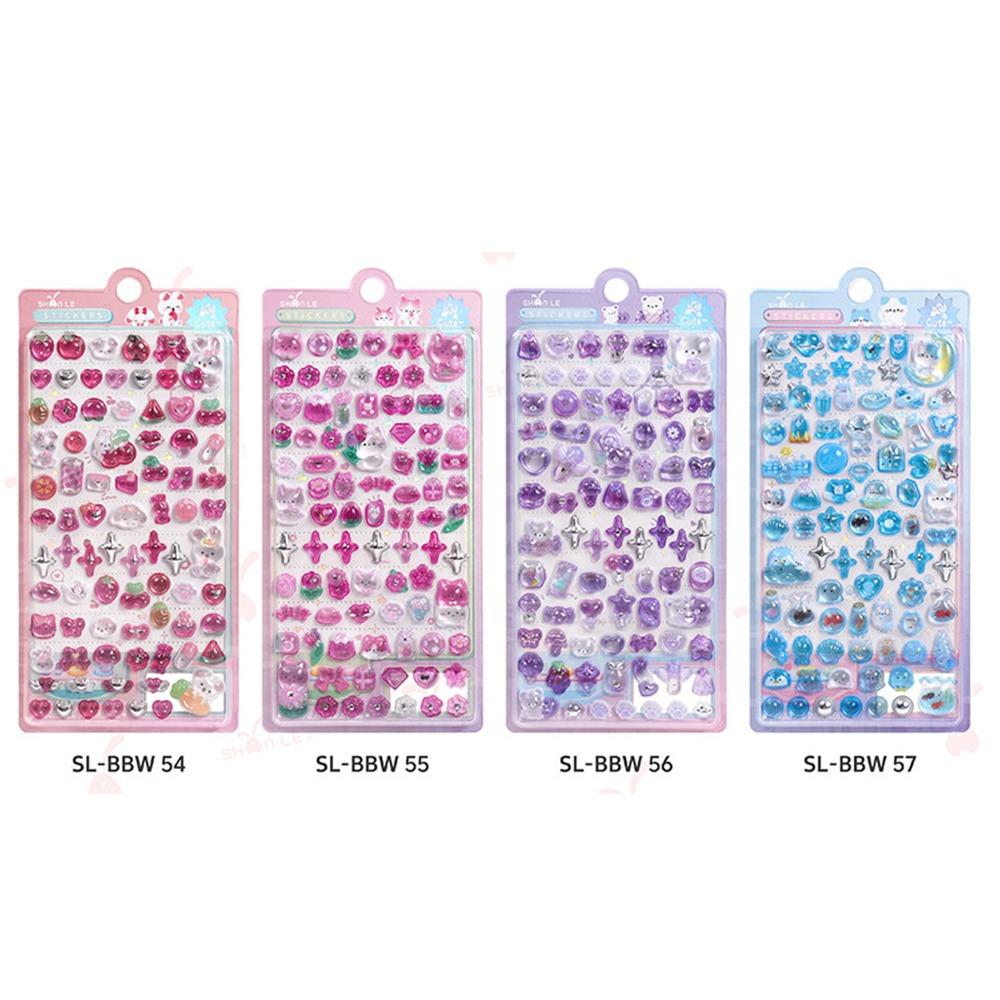 Embossed Animal/Flower 3D Crystal Sticker Melody DIY Crafts Cartoon Animal Sticker PVC DIY Stickers Kid Motivational Sticker