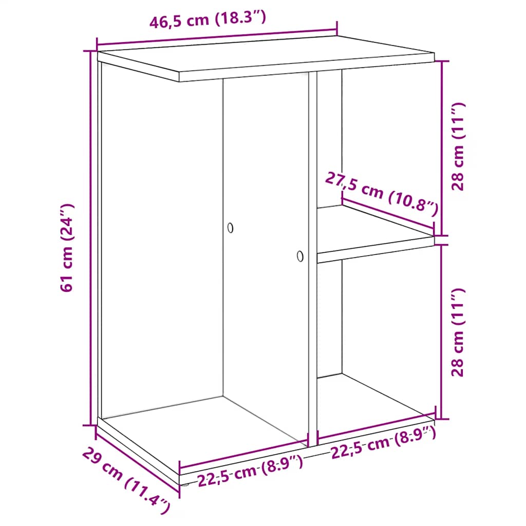 Nightstand White 46.5 x 29 x 61 cm Particleboard