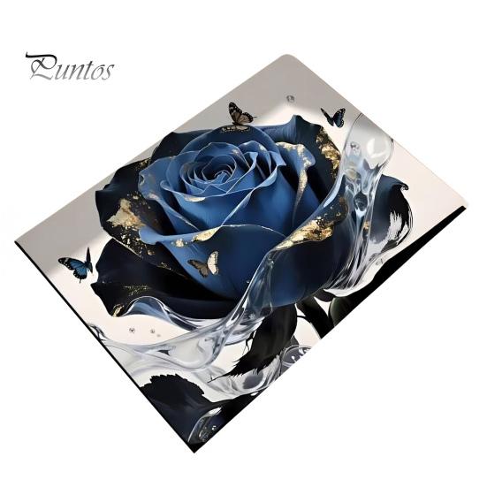 Realistic Rose Bathroom Rug 3D Floor Mat Flower Pattern Non-Slip Bath Anti-slip And Butterflies for Entrance Bedroom Living Room Butterfly Design