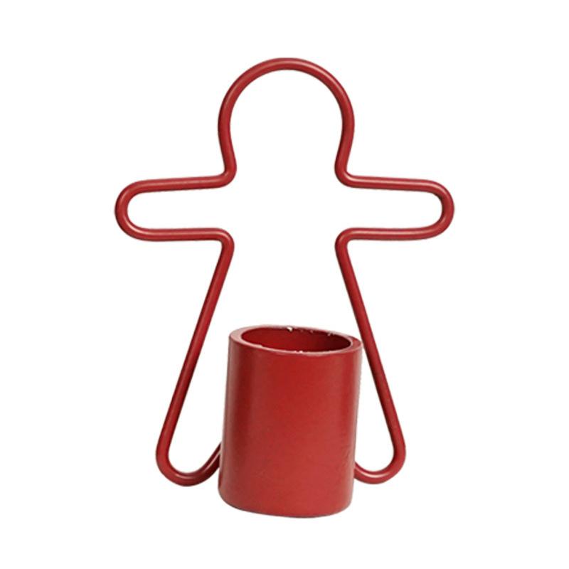 Red Green Candle Hplder Gingerbread Man Candlestick Mini Iron Christmas Candlestick