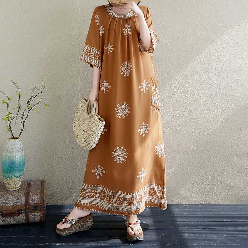 Women's Loose Patterned Slimming Dress