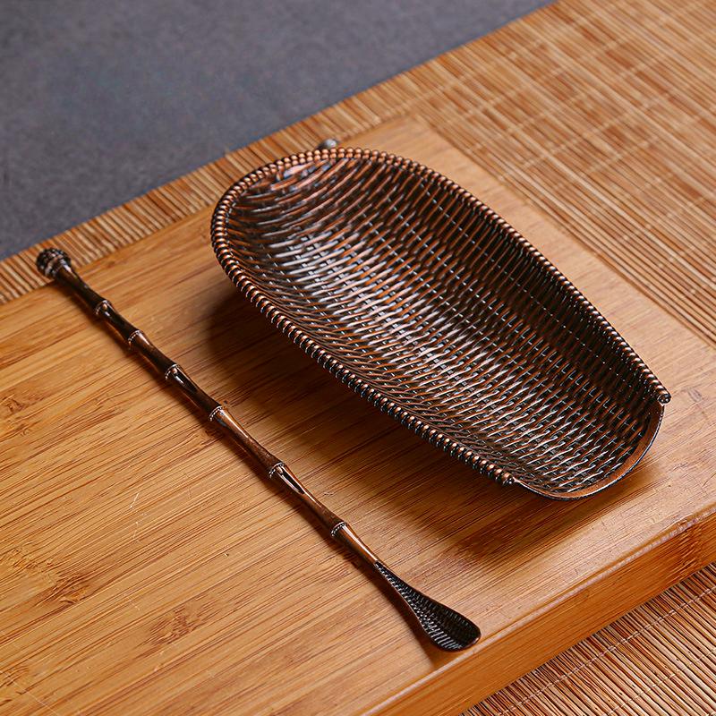 1set Handmade Tea Alloy Retro Style Simplicity Durable Tea Shovel Anti Oxidation Kung Fu Tea Set Accessories Kung Fu Tea