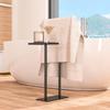 Stainless Metal Towel Rack with No Drill Washroom stand Rectangular Base Sturdy for Bathtub