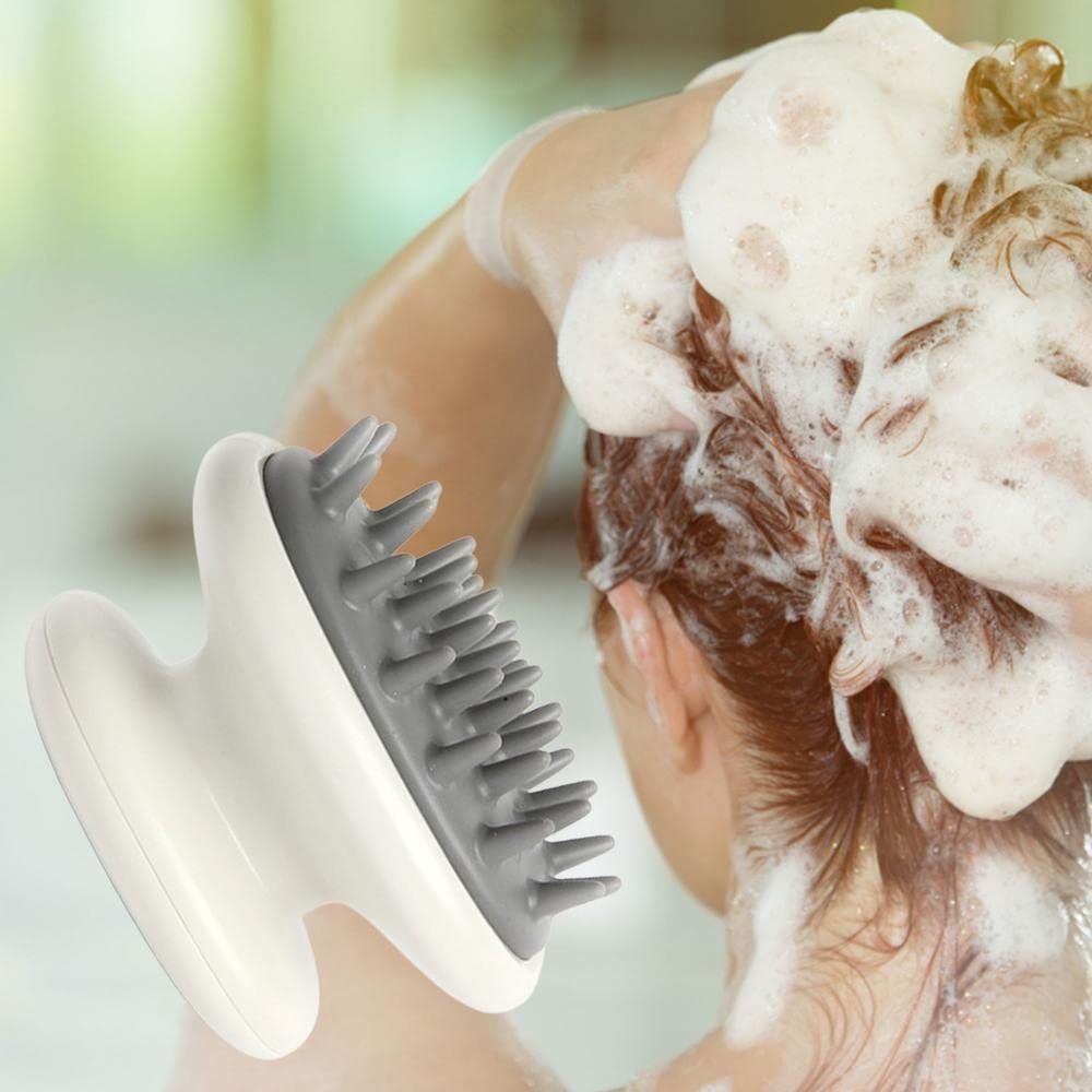 Mockery Hair Scalp Massager Shampoo Brush with Soft Bristles Silicone Scrubber, Hair Massager, Dandruff Comb, Scalp Exfoliator for Hair Growth, D