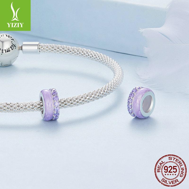 Fashion Candy Color Silicone Positioning Bracelet Separator Beads, Popular S925 Sterling Silver Diy Beads