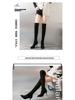2025 High-Heeled Over-the-Knee Boots: New Slimming Chunky Heel, Elastic Velvet, Pointed Toe