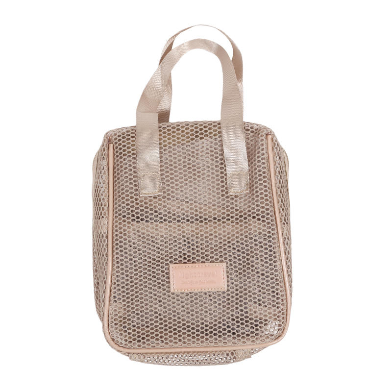 Women Portable Cosmetic Zipper Pouch Large Capacity Mesh Bags With Handle Lady Travel Multi Functional Toiltery Makeup Bag Femme