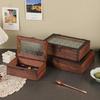 Crabapple Glass-covered Wood Box for Home Dried Fruit Dust-proof Storage