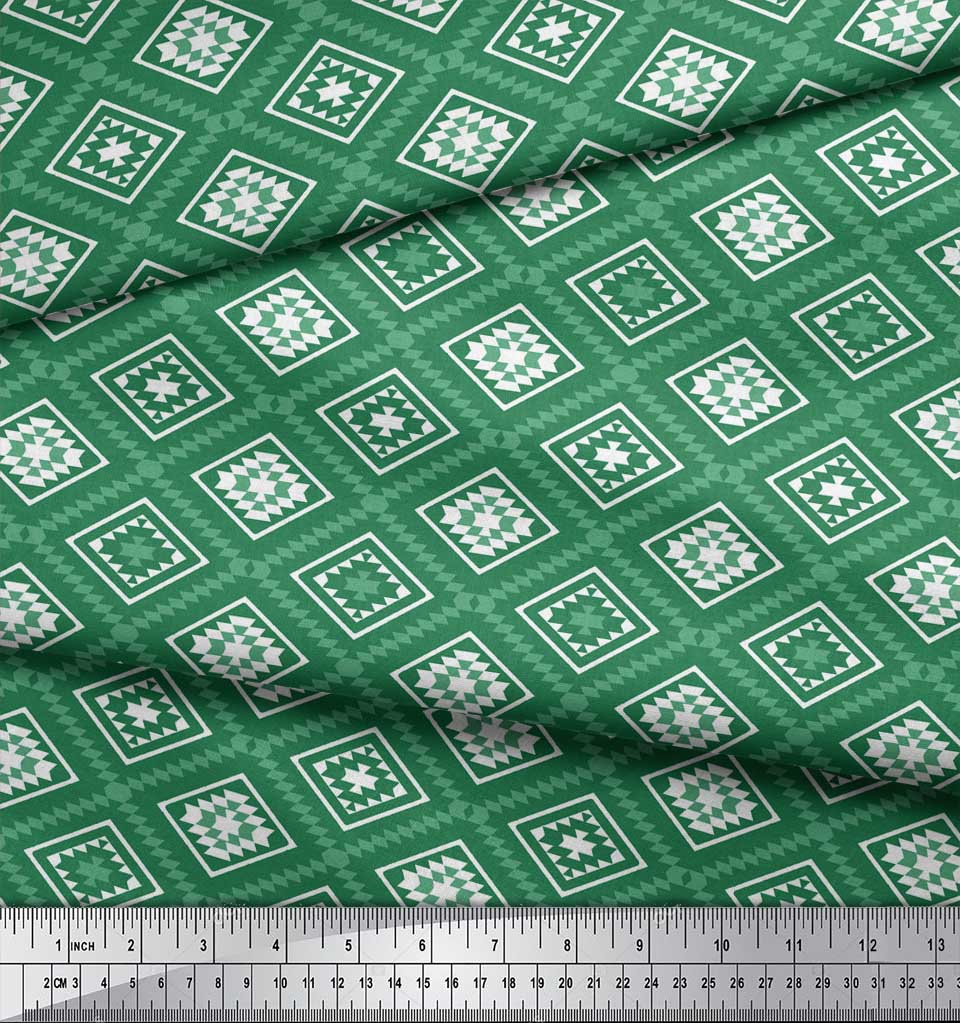 Soimoi Tela Crepé Poliéster Morada Estampados Geométricos de Diamantes y Triángulos Por metro 42 Pulgadas