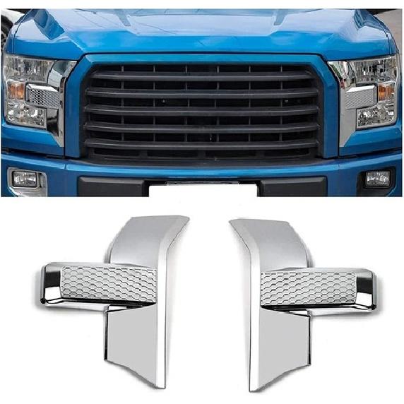 2x Car Front Bumper Headlight Grille Cover Trim for Ford F150 2015+ Accessories