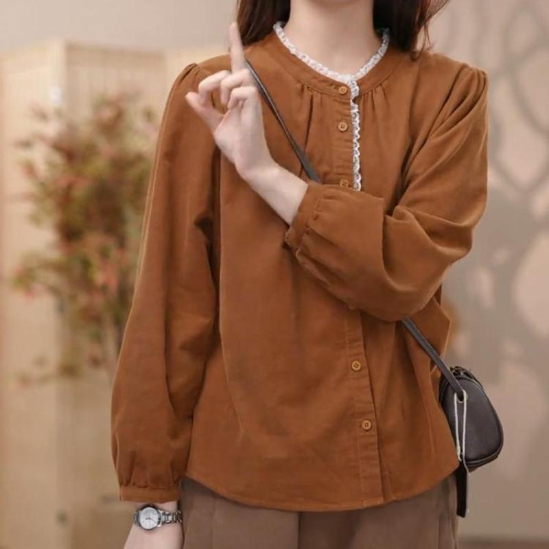 Plus Size Women's Top Coat for Autumn and Winter High-End Style Tummy-Hiding Slimming Shirt Jacket