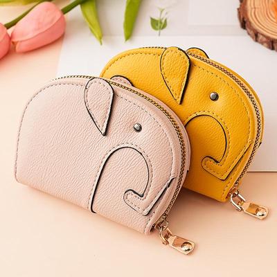 Adorable Elephant Zipper Card Holder: Compact Multi-Storage for Cards, IDs, Coins, and Driver's License. Lightweight and Portable.