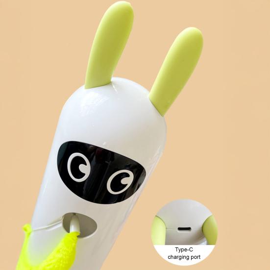 Smart Bevegelse Katteleke Interaktiv Katteertingsenhet med Sensor Og Sugekopp Automatisk Katteleke med Lodden Hale for Innekatter Jakt Hopping