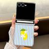 Magnetic Clear Hard Phone Case For Samsung Galaxy Z Flip7 FE Flip6 Flip5 Flip7 6 Cherry Fruit Pattern Transparent PC Back Cover