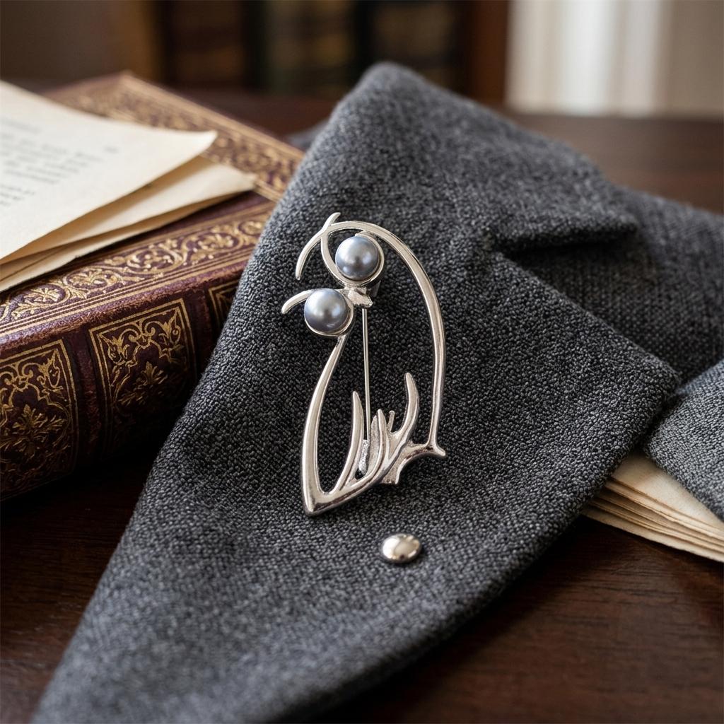 Pearl Decorated Owl Brooch Zinc Alloy Durable Anti-Corrosion White Gold Kc Gold Plated