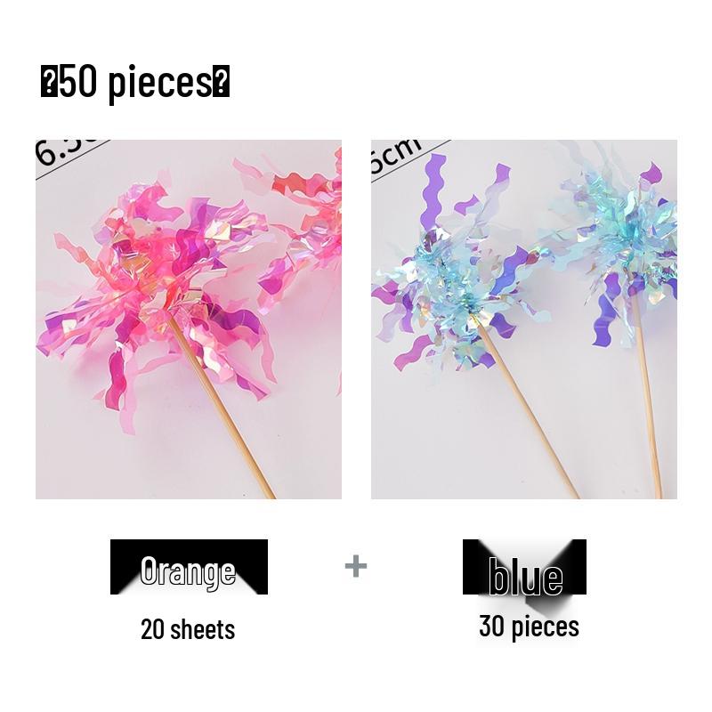 Topper Pioggia Colorato Stile Coreano con Nappe e Paillettes per Decorazione Torta di Compleanno