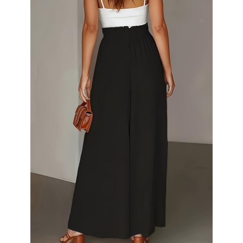 Women S Bohemian Wide Leg Long Elastic Waist Skirt Pants