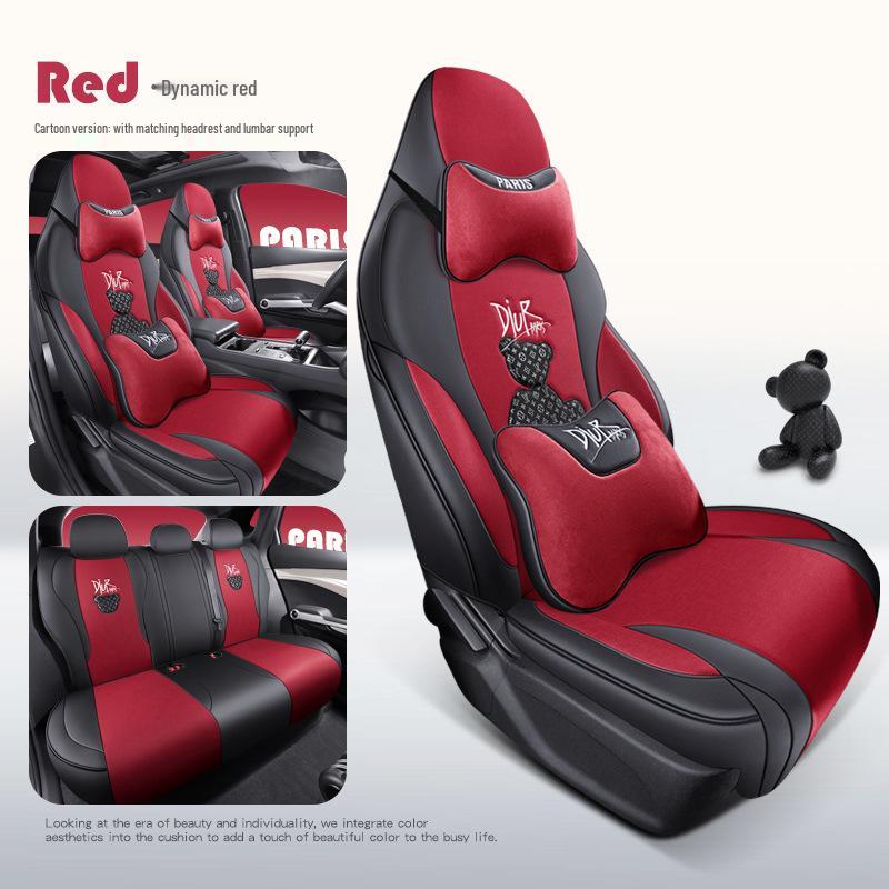 BYD Yuan Plus Universal Cartoon Car Seat Cushion - Full Coverage, All-Season Technology Cloth