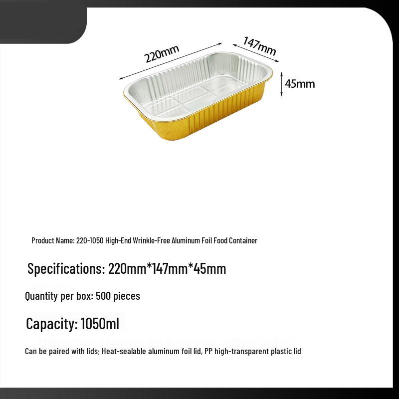HUNDUN Disposable Aluminum Foil Food Containers with PP Lids