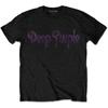 T-Shirt Deep Purple Vintage Band Logo verwaschen neu Offiziell Herren Schwarz
